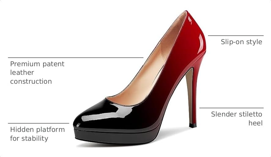Image of Castamere Womens High Heels Platform Pumps Slip-on Stilettos 12CM Heel Office Dress Shoes