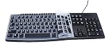 JuYuish Ultra Thin Desktop PC Silicone Keyboard Cover Skin Protector Compatible for Logitech MK295 MK275 MK270 Wireless Keyboard, Logitech K200 K260 K270 MK200 MK260 Keyboard - Black