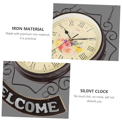 Horloge double face suspendue silencieuse pour déco de salon - 4
