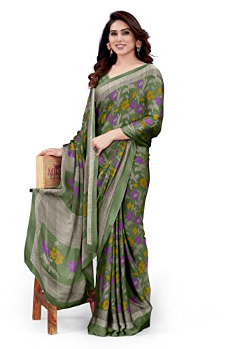 Image of MIRCHI FASHION Saree for Woman Chiffon Floral Printed | Lightweight Daily Wear Women's Sari with Unstitched Blouse Piece (Available in 20 Colors)