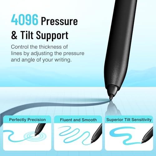 Magnetic Stylus Pen for Remarkable 2 Pen with Eraser, Digital Replacement Pen for Remarkable 2 Stylus Alternative Marker Plus, 4096 Pressure Sensitivity, Palm Rejection, Tilt Support with 5 Pen Tips by abasuto - Image 5