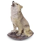  mtb more energy Tier-Figur \'\'Full Moon Concert\'\' - Heulender Wolf (sitzend) - Höhe 14 cm - Statue Dekoration Tiere Wölfe