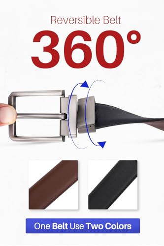 Men’s Casual Leather Belts - Reversible Belts For Men - Dual Side Adjustable buckle Dress Pants Mens Belts2