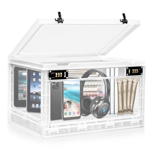 YHANEC Abschließbare Medizinbox - 2 Schicht Kombinationsschloss 26x21x12cm