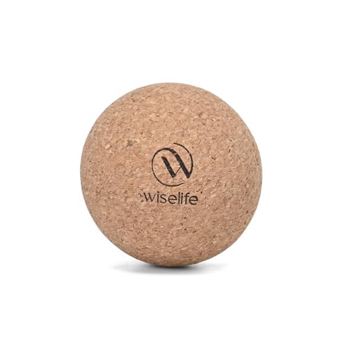 Image of Wiselife Deep Tissue Foot Massager Ball | High Density Massage Roller For Pain Relief, Physiotherapy For Back, Foot & Hand | Trigger Point Therapy Massage Ball For Recovery (Cork), Beige