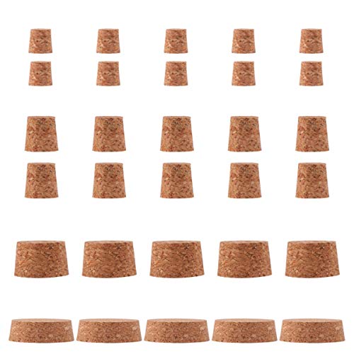 ARTIBETTER 30Pcs Tapered Cork Plugs Wine Bottle Corks Wooden Bottle Cork Replacement Corks for Bar Home Restaurant