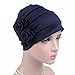 HONENNA Chemo Turban Headband Scarf Beanie Cap Hat for Cancer Patient (Navy Blue)