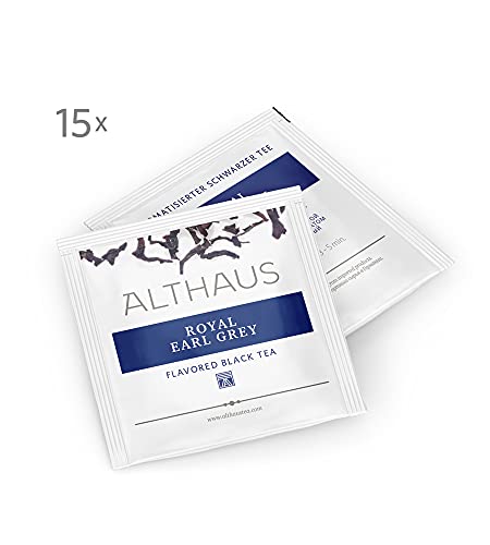 Althaus Tee ROYAL EARL GREY ⋅ Schwarzer Tee im Pyramidenbeutel ⋅ PYRA PACK ⋅ Schwarztee mit dem Zitrusaroma der Bergamotte ⋅ 15 x 2,75g
