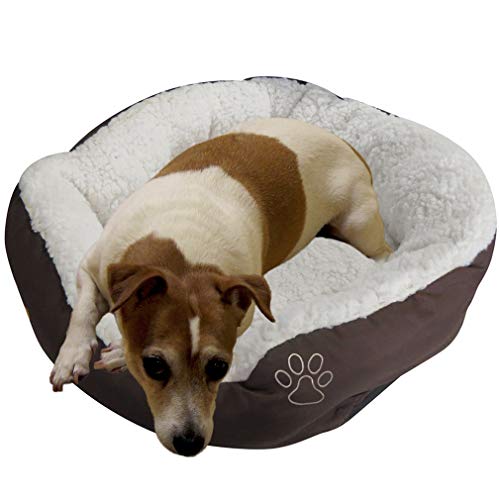 Evelots Pet Bed For Small Dogs/Cats, Removeable Machine Washable Sherpa Insert/Fleece Lining/Non-Slip Bottom-Assorted Colors #TOP3