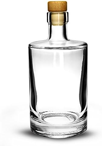Galileo Flint Glass Bottle with Cork 17.6oz / 500ml - Glass Preserving Bottle for Making Home Made Sloe Gin