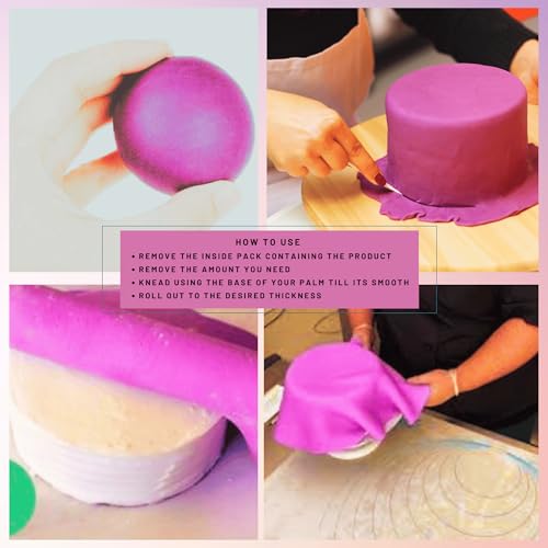 Image of Confect Fuchsia Pink Sugar Paste | Edible Sugar Paste | Fondant for Cake Decoration | Chef's Choice for Cake Decorating | Vegan, Gluten-Free, Nut-Free, Palm Oil-Free- 1 KG