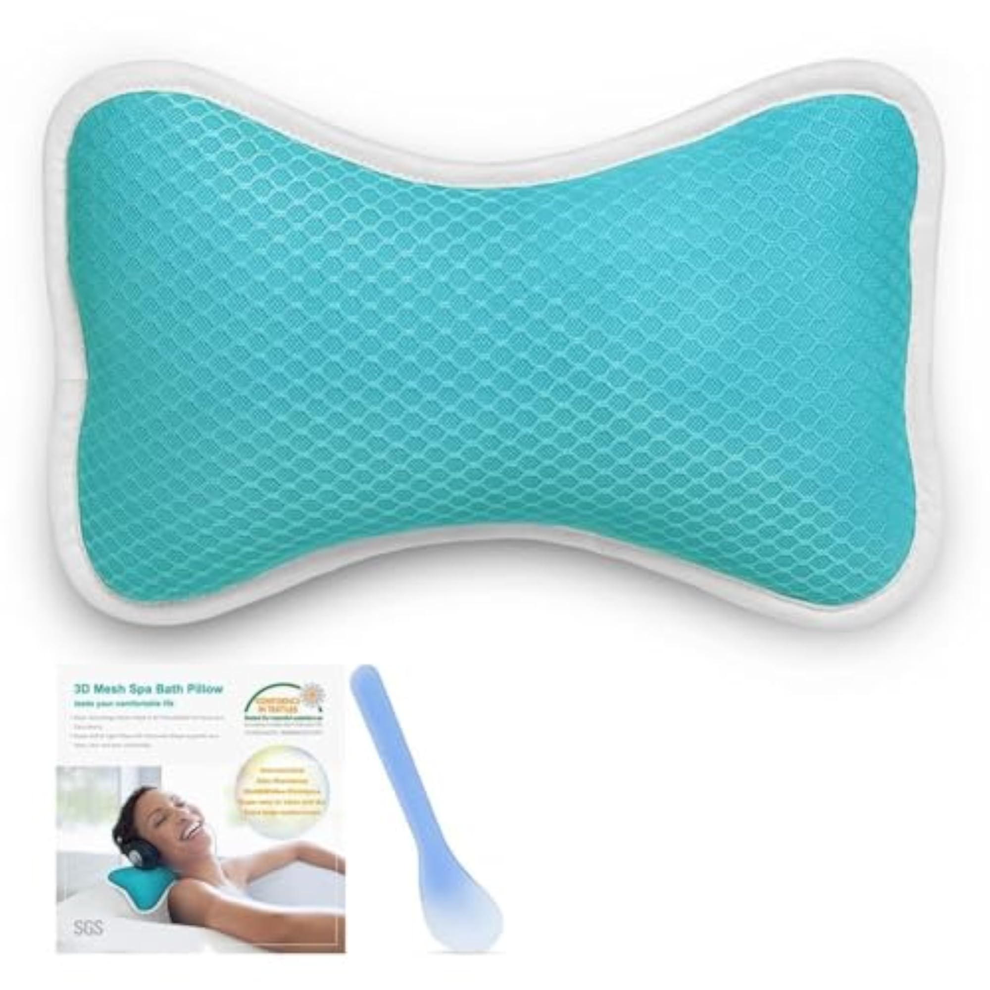 Non-Slip Bath Pillow with Suction Cups