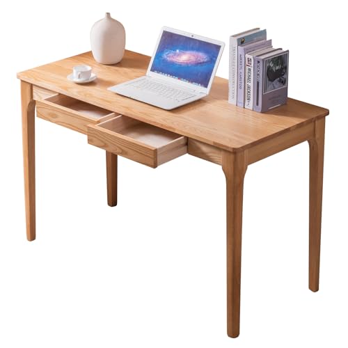 SanaForm Solid Wood Desk with Drawers, Home Office Desk for