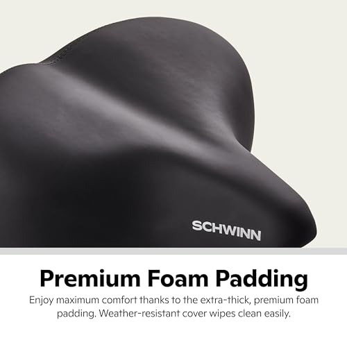 image for Schwinn Comfort Bike Seat for Men and Women, Cruise Plus Foam Plush Bi