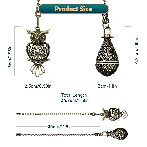 4 Pieces Owl Hollow Fan Chains Hollow Light Ceiling Fan Chains Pulls Vintage Owl Fan Chain Decorative Extension Antique Light Chain Pendant With Ball Chain Connectors For Ceiling Light Fan #TOP1