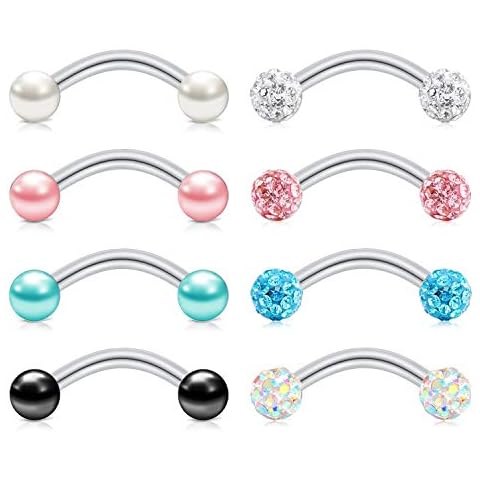 LAURITAMI 8pcs Piercing Pendientes Acero Inoxidable 16G Cover