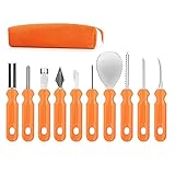 ☪【Einfach zu bedienen】: Mit dem scharf geschnittenen Stück können Sie jedes Halloween-Muster leicht schnitzen. Der rutschfeste Griff sorgt dafür, dass Ihre Hand bei der Verwendung des Werkzeugs nicht herausrutscht. Die abgeschnittene Gummischutzhülle ist sicherer in der Anwendung.