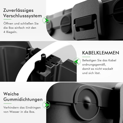 RESTMO große Kabelbox Wasserdicht, Elektrokasten für Verlängerungskabel – Ansicht 3