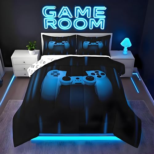 Feelyou Boys Gamer Comforter Set Full Size for Boys Kids