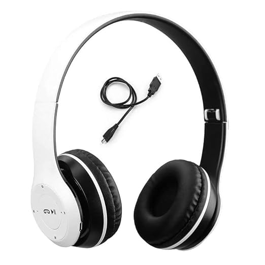 icall Wireless Bluetooth Headphones P47 Extra Bass Over-Ear Headset with Mic for Gym, Running, Travel, Music & Gaming Bluetooth 5.0,SD Card, AUX Support (White)-image-16