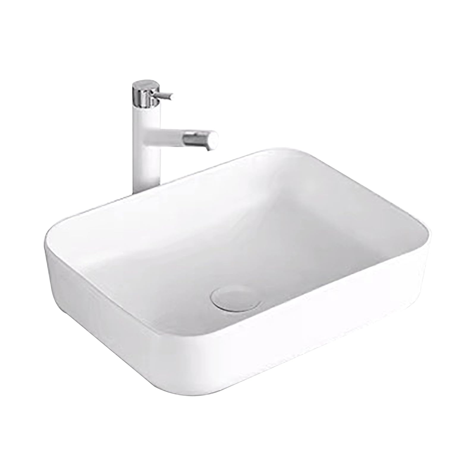 ASerZenith Bathroom Vessel Sink Vanity, Modern Above Counter Sink Bowl With Pull-Down Faucet, Wash Sinks Basin Ceramic Easy To Install, For Cabinet Lavatory Vanity Cloakroom(G)
