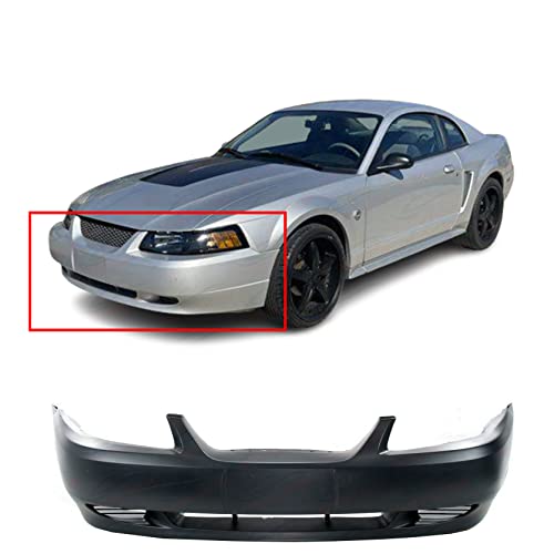 FitParts Compatible with Front Bumper Cover Fascia 1999-2004 Ford Mustang Base Convertible Coupe 99-04. New Primed Without Sensor Holes, With Fog Light Holes. FO1000437 YR3Z17D957EA