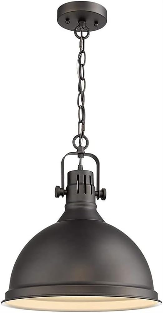 Creative Single-Head Black Suspension Lights,Iron Lid Decorative Hanging Lighting Lamp,Industrial Nostalgic Chandelier Luminair,Pendant Light Fixture Suitable for Restaurant Balcony Attic.