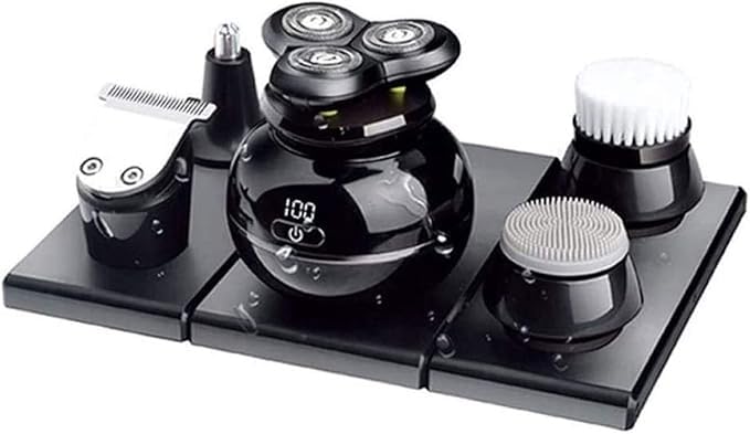 Mens 5-in-1 Electric Head Shaver for Bald Men - Head Shaver for Men - Anti-Pinch - Ergonomic Design