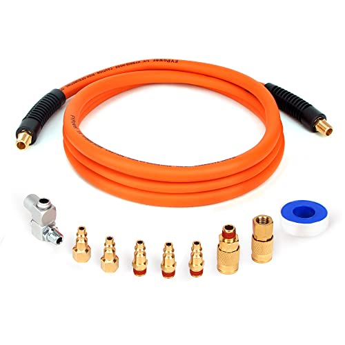Hose Kit, 10 Pieces Lead In Air Hose Accessories Kit, 1/4" Npt Air Coupler And Plug, Industrial Solid Brass Quick Connect, 360&deg; Swivel Connector