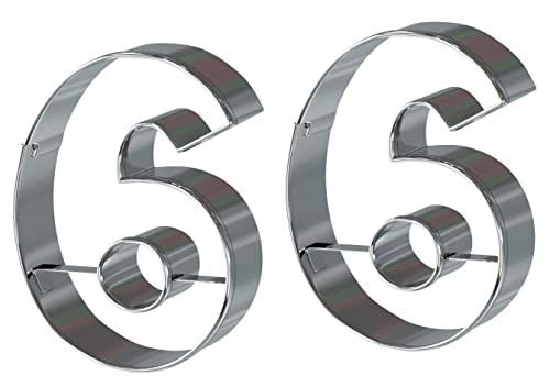 Bakerpan Stainless Steel Cookie Cutter Number 6 Shapes, 3 1/2 Inch - Set Of 2 #TOP16