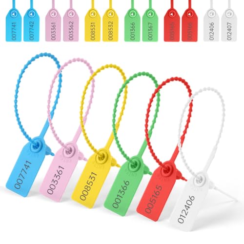 Flintronic 120x Plomben, Sicherheitsplomben aus Kunststoff, Kunststoff-Kabelbinder Tags, kabelbinder Tags, Logistik Transport Tags, für Koffer, Reisegepäck, Beschriftung, Kleidung, Schuhe