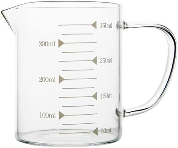 Glass Measuring Cup With Scale Milk Cup High Temperature Resistant Household Kitchen Baking Beaten Egg Cup Measuring Water Cup Cups (Size : 1000ml) (One Color 350ml)