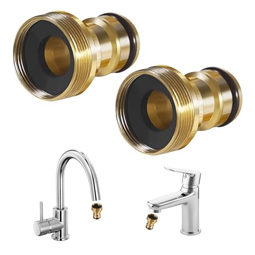 Dreamil Conector universal para grifo, 2 unidades, adaptador para grifo, conector de manguera, acoplamiento rápido, manguera de jardín