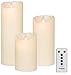 Produktbild 3er SET! Sompex Flame LED Echtwachs Kerze / Kerzen FERNBEDIENBAR V14 Elfenbein 8 x 12,5cm - 8 x 18cm - 8 x 23cm - Bundle (3er Set)