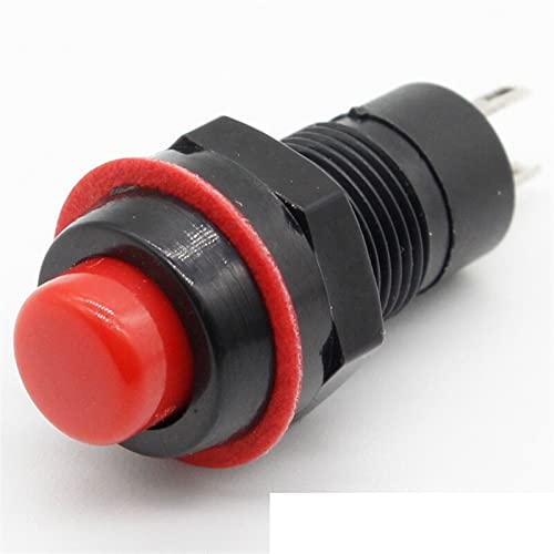 Interrupteur à bouton-poussoir de 10mm lot de 6 boutons de réinitialisation automatique rouge