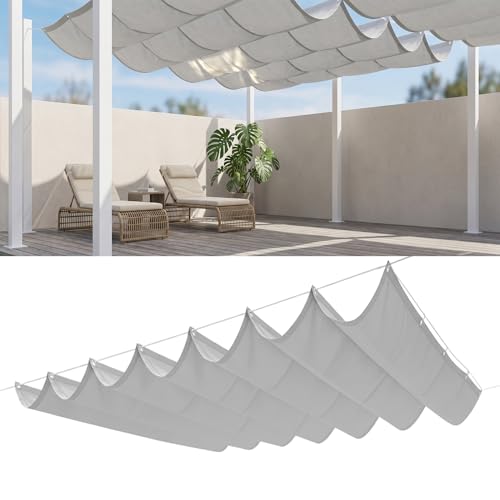Voile d'ombrage rétractable résistant aux intempéries 5x5,5 m gris - 2