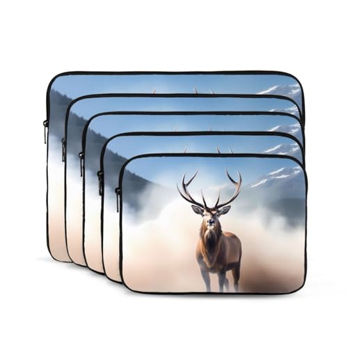 Deer In The Mist Laptop Sleeve Case 15 Inch Suitable For Notebook Computer Tablet Traveling Carrying Simple Case2