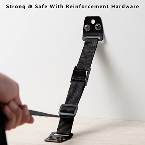 Wali Anti-Tip Straps, Heavy Duty Safety Protection Fit Most Flat Screen Tvs And Furniture (Tas001), 2 Pack, Black #TOP5