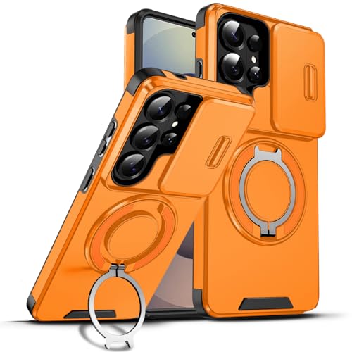 Coque Samsung Galaxy S26 Ultra orange antichoc au design épuré avec support