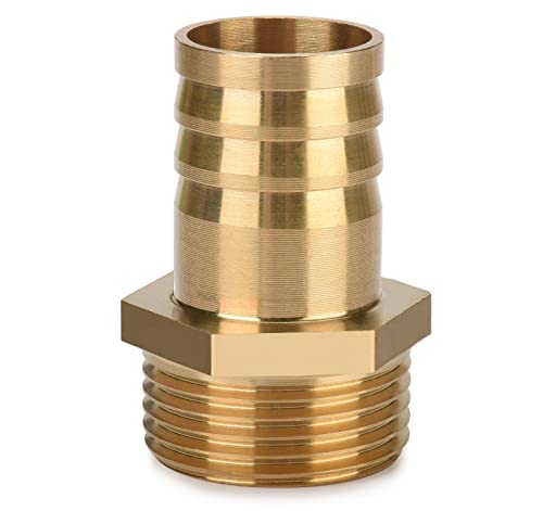 Drado 1 Pièces Raccord de Tuyau in Brass, Laiton Cannelés, Fillet Connectors, Raccord plomberie, pour la Conversion de Tuyau, pour Eau, Gaz, Huile, Jardin, 1 AG x 1 (25 mm)