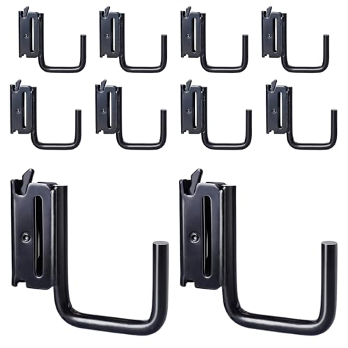 MorScan 10 Pack 2 E Track J Hooks Heavy Duty Black Steel E-Track Tie Down Accessories for Box Truck Enclosed Trailer Garage Vans Warehouse Workshop