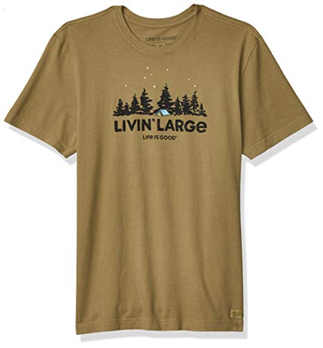 Life is Good Mens Crusher Outdoor Graphic T-Shirt, Fatigue Green, XX-Large