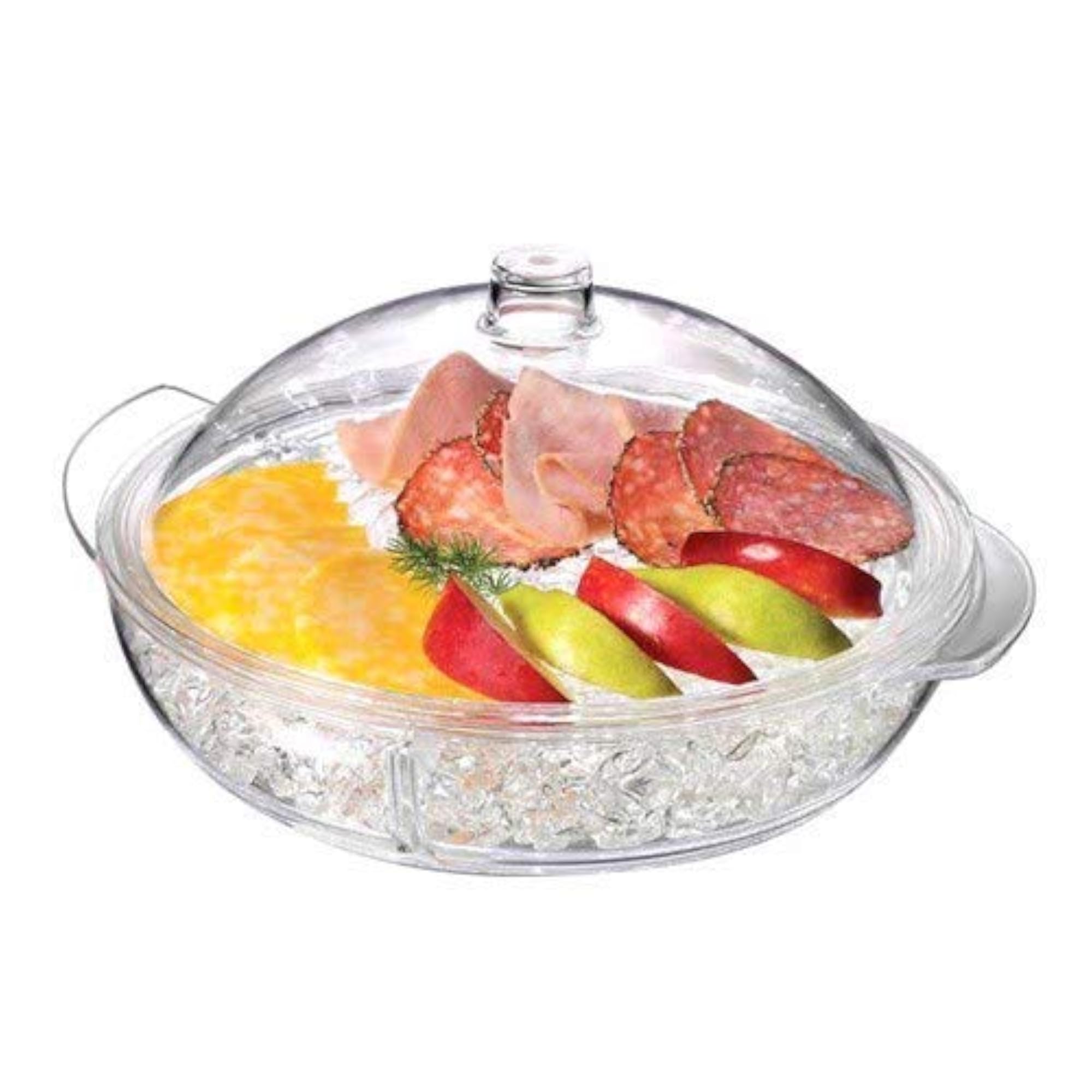 3 Piece Clear Server on Ice Tray Set