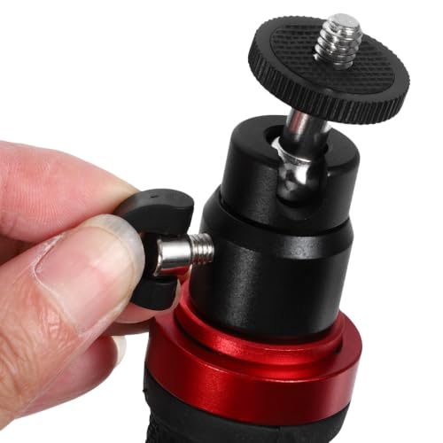 Image of FRCOLOR Video Camera Handle Grip Stabilizer with 1 /4 inch Screw Mount and LED Light for DSLR and Phone, Multifunctional Handheld Gimbal for Travel and Professional Filming, Black