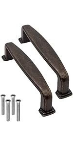 Maniglie Antiche Per Mobili | 2 Pezzi In Bronzo Anticato | 89x22mm | Per Cassetti E Armadi - Foto 5