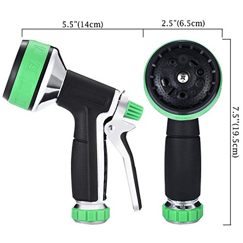Garden Hose Nozzle｜ Aluminum Alloy 10 Sprayers Patterns Water Hose Spray Nozzle｜Suitable For Watering Equipment, Cleaning, Car Washing And Showering Pets #TOP2