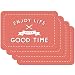 Produktbild Venilia Tischset Platzset für Esszimmer Rot mit Spruch 'Enjoy Life & Have a Good Time', 4er Set abwischbar Polypropylen, lebensmittelecht 45 x 30 cm, 4 Stück, 59073