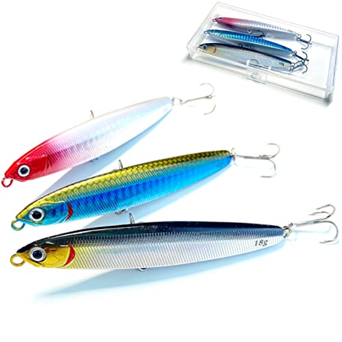 BB flavor シンキングペンシル 3個セット 10g 18g ケース付き シーバス 青物 ヒラメ メバル ルアー