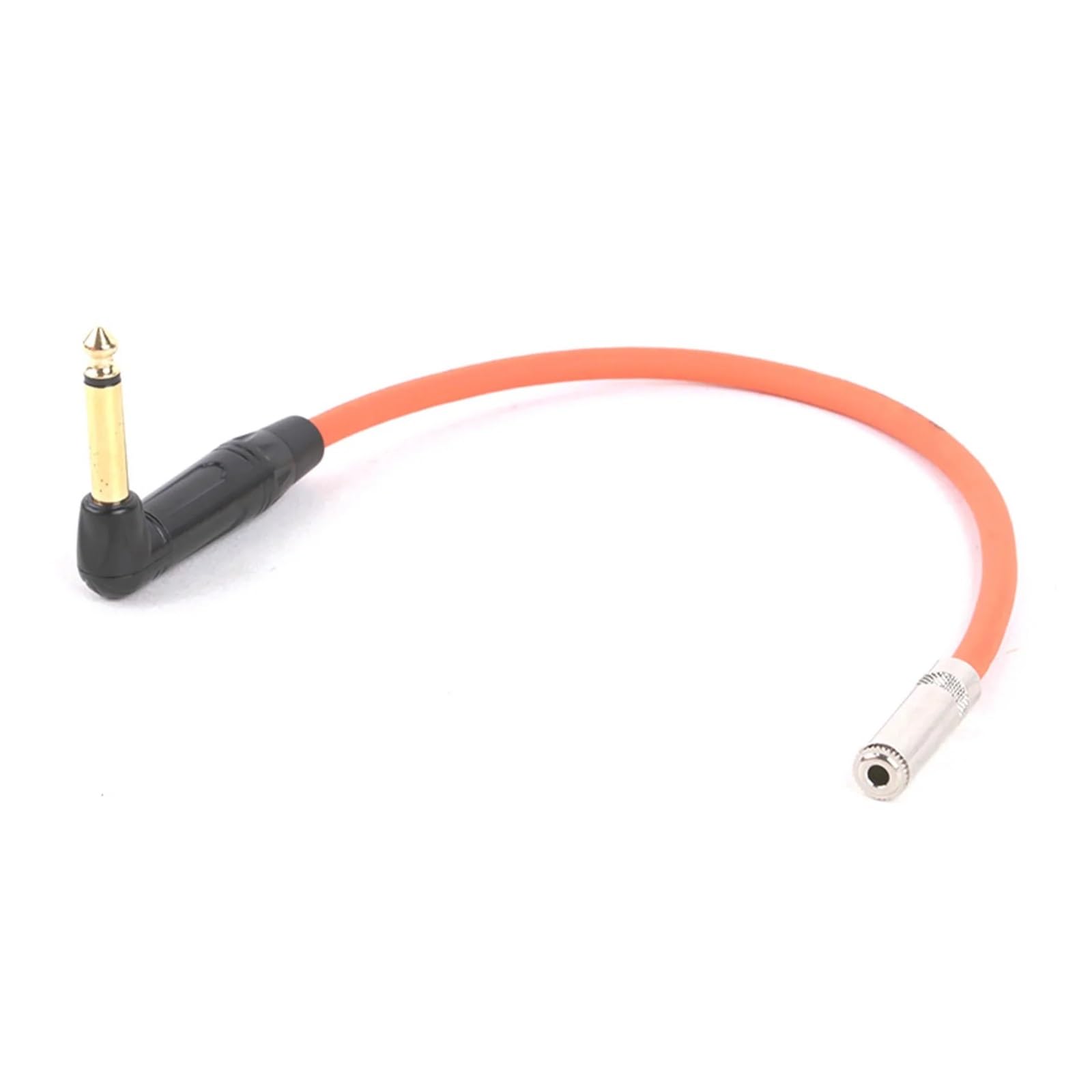 Adaptateur jack mâle coudé 6,35 mm (1/4") vers jack femelle stéréo 3,5 mm (1/6"), convertisseur audio, prise casque(Orange-BK,10m)