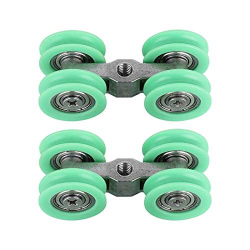Fafeicy ruedas pequeñas en U de acero inoxidable para repuesto de puertas de ducha y herrajes de puertas plegables miniatura 1
